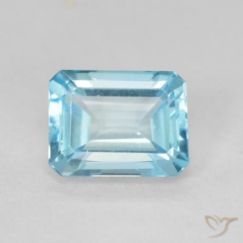 1.97ct Natural Azul claro Topázio, Corte Esmeralda, VVS