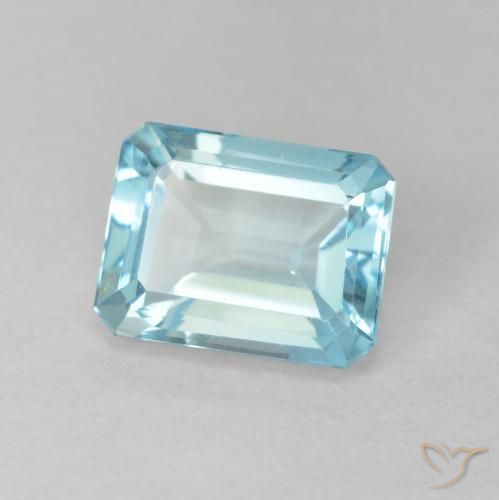 Topázio Azul claro Natural 1.97ct, Corte Octógono / Esmeralda, VVS