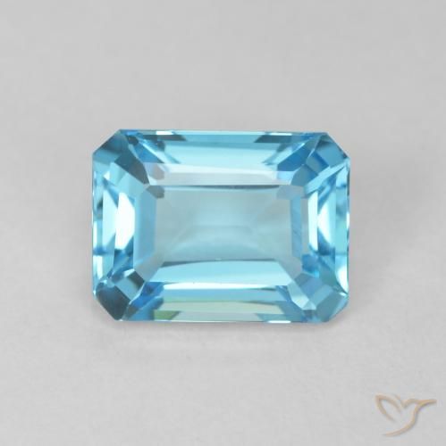 2.02ct Natural Azul Suíço Topázio, Corte Esmeralda, VVS