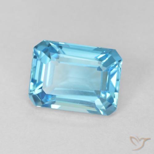 Topázio Azul Suíço Natural 2.02ct, Corte Octógono / Esmeralda, VVS