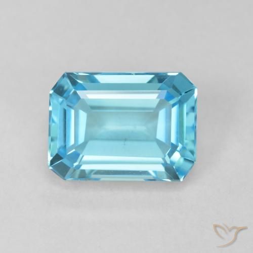 2.08ct Natural Azul Suíço Topázio, Corte Esmeralda, VVS