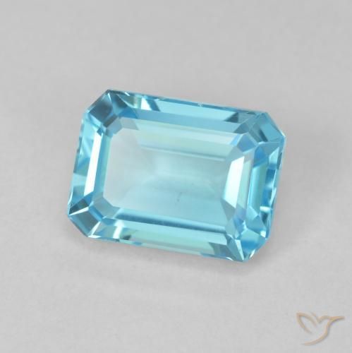Topázio Azul Suíço Natural 2.08ct, Corte Octógono / Esmeralda, VVS