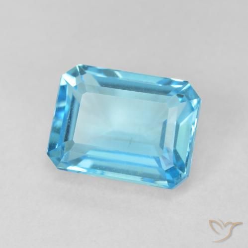Topázio Azul Suíço Natural 2.17ct, Corte Octógono / Esmeralda, VVS
