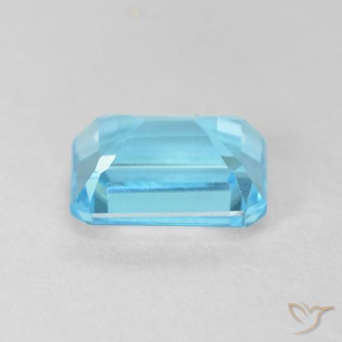 Topázio Azul Suíço Natural 2.17ct, Corte Octógono / Esmeralda, VVS