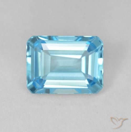 1.95ct Natural Azul Suíço Topázio, Corte Esmeralda, VVS