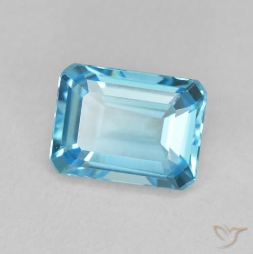 Topázio Azul Suíço Natural 1.95ct, Corte Octógono / Esmeralda, VVS