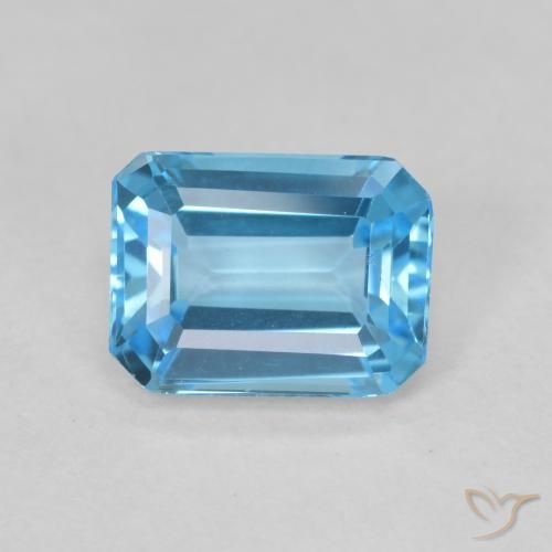 1.97ct Natural Azul Suíço Topázio, Corte Esmeralda, VVS-VS