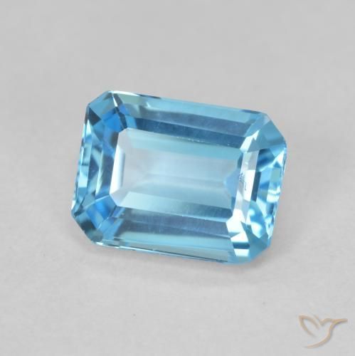 Topázio Azul Suíço Natural 1.97ct, Corte Octógono / Esmeralda, VVS-VS