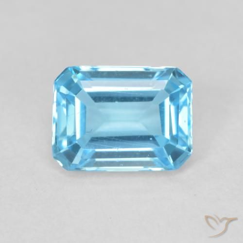 1.98ct Natural Azul Suíço Topázio, Corte Esmeralda, VVS-VS