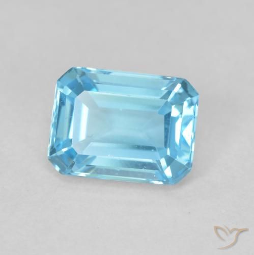 Topázio Azul Suíço Natural 1.98ct, Corte Octógono / Esmeralda, VVS-VS
