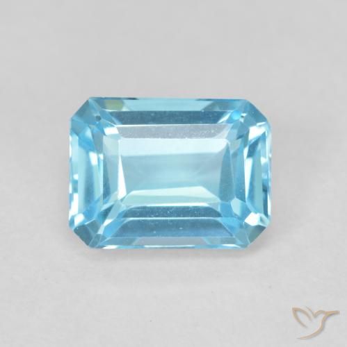 2.13ct Natural Azul Suíço Topázio, Corte Esmeralda, VVS-VS