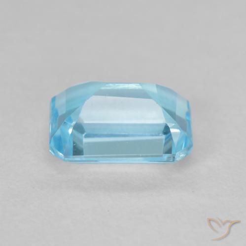 Topázio Azul Suíço Natural 2.13ct, Corte Octógono / Esmeralda, VVS-VS