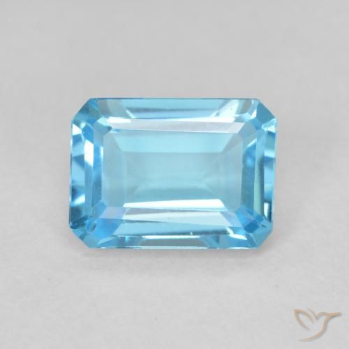 1.83ct Natural Azul Suíço Topázio, Corte Esmeralda, VVS-VS