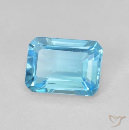 Topázio Azul Suíço Natural 1.83ct, Corte Octógono / Esmeralda, VVS-VS