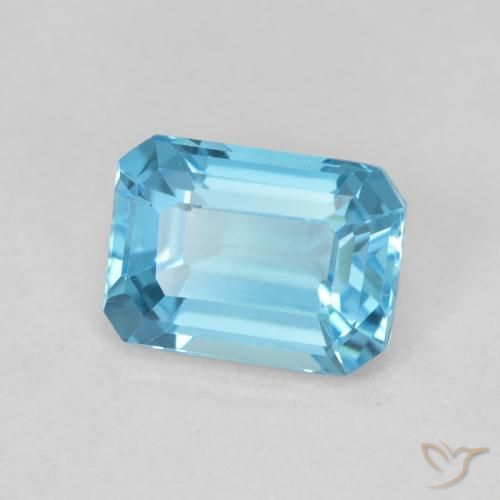Topázio Azul Suíço Natural 2.00ct, Corte Octógono / Esmeralda, VVS-VS