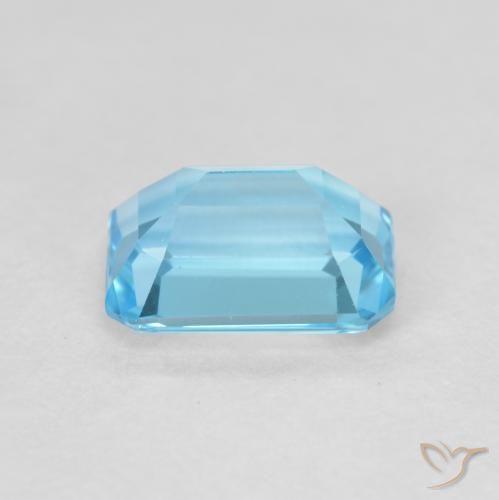 Topázio Azul Suíço Natural 2.00ct, Corte Octógono / Esmeralda, VVS-VS