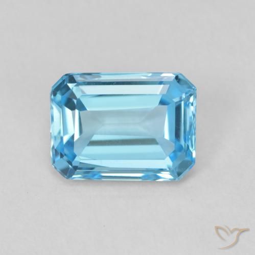 1.80ct Natural Azul Suíço Topázio, Corte Esmeralda, VVS-VS