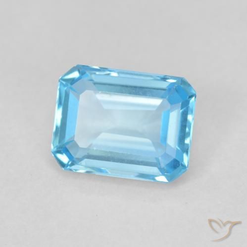 Topázio Azul Suíço Natural 1.82ct, Corte Octógono / Esmeralda, VVS-VS