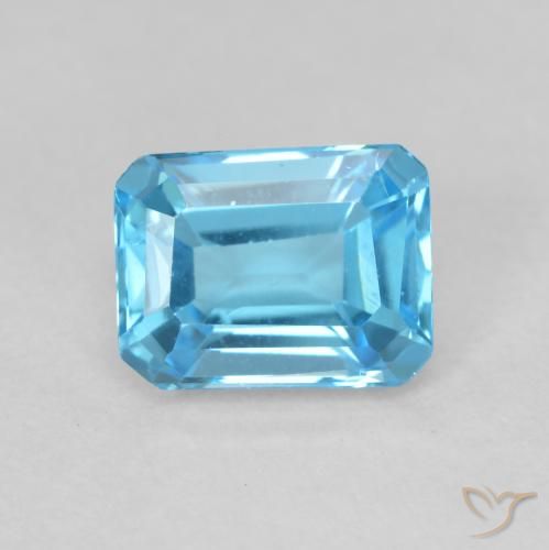2.05ct Natural Azul Suíço Topázio, Corte Esmeralda, VVS-VS