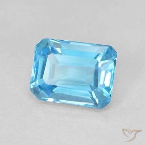 Topázio Azul Suíço Natural 2.05ct, Corte Octógono / Esmeralda, VVS-VS