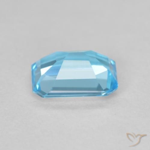 Topázio Azul Suíço Natural 1.76ct, Corte Octógono / Esmeralda, VVS-VS