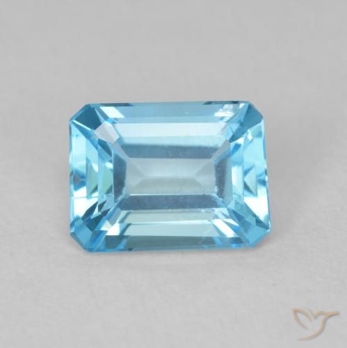 1.89ct Natural Azul Suíço Topázio, Corte Esmeralda, VVS-VS