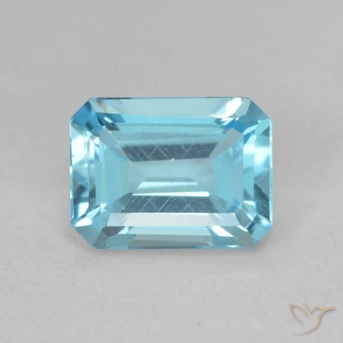 2.08ct Natural Azul claro Topázio, Corte Esmeralda, VVS-VS