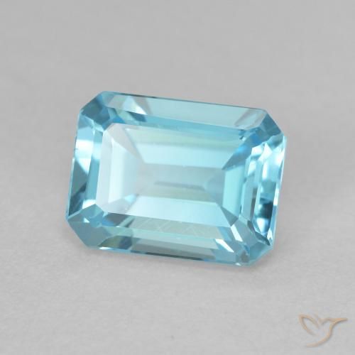 Topázio Azul claro Natural 2.08ct, Corte Octógono / Esmeralda, VVS-VS