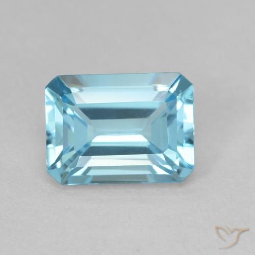 2.02ct Natural Azul claro Topázio, Corte Esmeralda, VVS-VS
