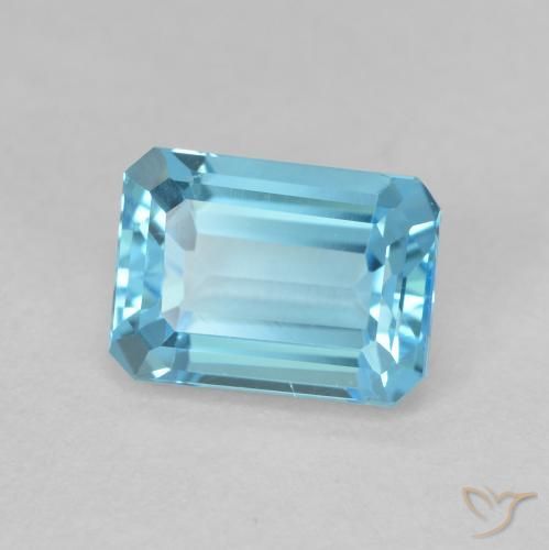 Topázio Azul Suíço Natural 2.10ct, Corte Octógono / Esmeralda, VVS-VS