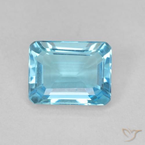 1.79ct Natural Azul claro Topázio, Corte Esmeralda, VVS-VS