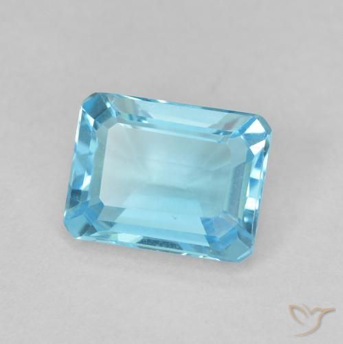 Topázio Azul claro Natural 1.79ct, Corte Octógono / Esmeralda, VVS-VS