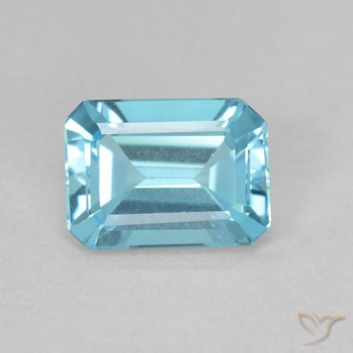 1.68ct Natural Azul claro Topázio, Corte Esmeralda, VVS-VS