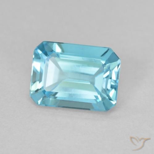 Topázio Azul claro Natural 1.68ct, Corte Octógono / Esmeralda, VVS-VS