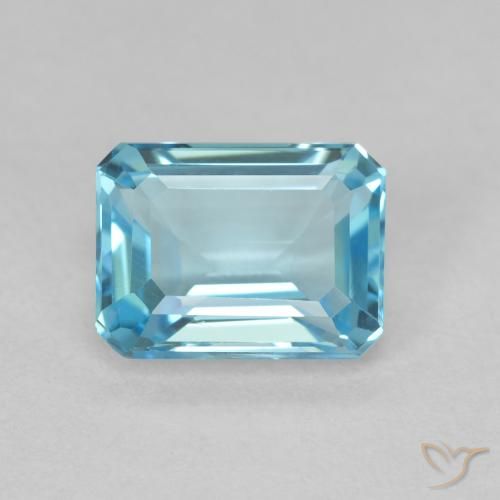 2.08ct Natural Azul claro Topázio, Corte Esmeralda, VVS-VS