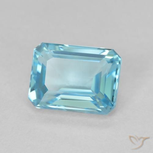 Topázio Azul claro Natural 2.08ct, Corte Octógono / Esmeralda, VVS-VS