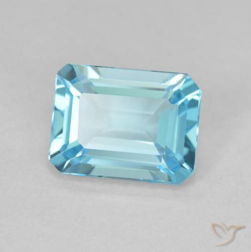 Topázio Azul claro Natural 1.94ct, Corte Octógono / Esmeralda, VVS-VS