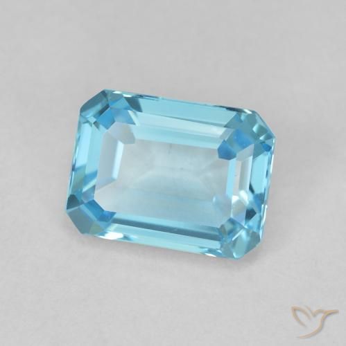 Topázio Azul Suíço Natural 2.00ct, Corte Octógono / Esmeralda, VVS-VS