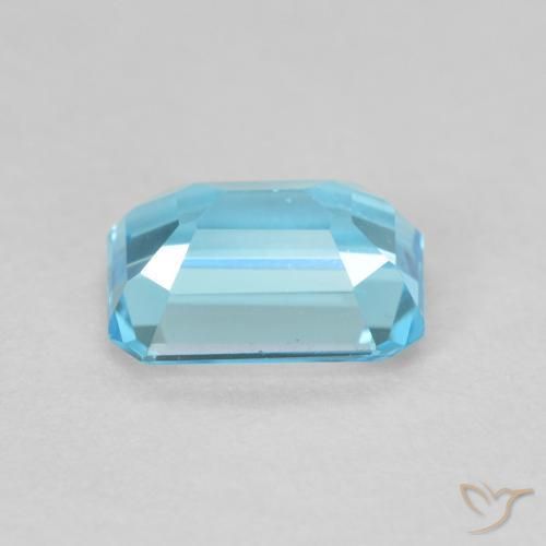 Topázio Azul Suíço Natural 2.00ct, Corte Octógono / Esmeralda, VVS-VS