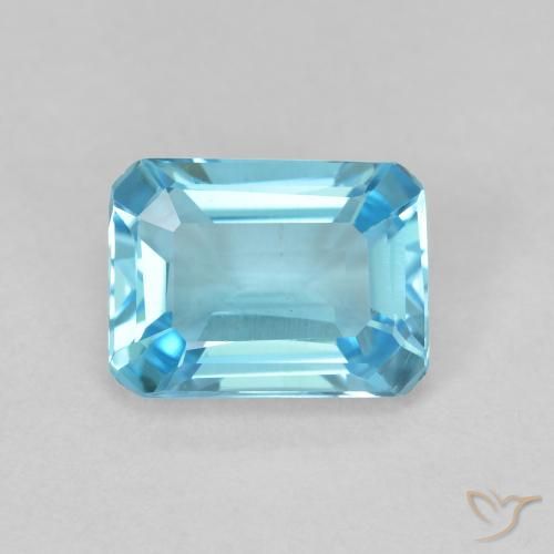 1.91ct Natural céu azul claro Topázio, Corte Esmeralda, VVS-VS