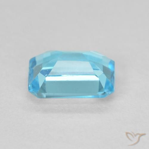 Topázio céu azul claro Natural 1.91ct, Corte Octógono / Esmeralda, VVS-VS