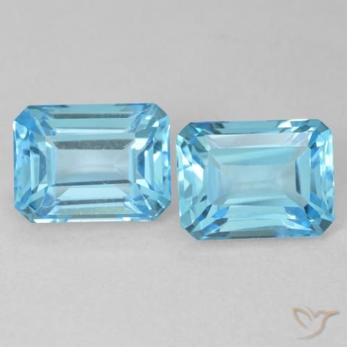 Pedras preciosas de Topázio Azul Suíço natural de 4.34 ct, Corte Octógono / Esmeralda, VVS-VS