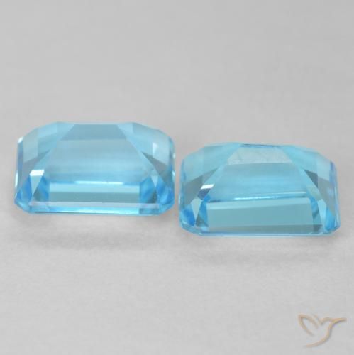 Pedras preciosas de Topázio Azul Suíço natural de 4.34 ct, Corte Octógono / Esmeralda, VVS-VS