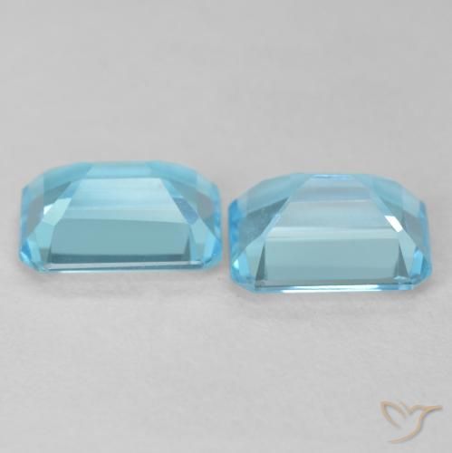 Pedras preciosas de Topázio Azul Esverdeado Claro natural de 3.70 ct, Corte Octógono / Esmeralda, VVS-VS