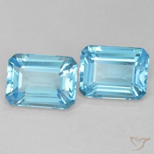 Pedras preciosas de Topázio Azul Suíço natural de 3.75 ct, Corte Octógono / Esmeralda, VVS-VS