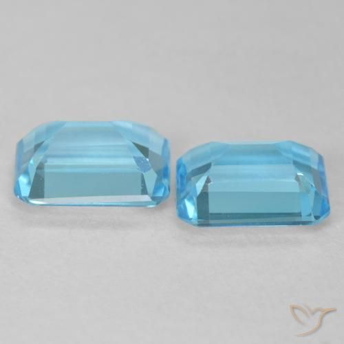 Pedras preciosas de Topázio Azul Suíço natural de 3.75 ct, Corte Octógono / Esmeralda, VVS-VS