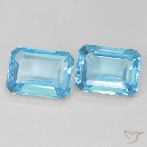 Pedras preciosas de Topázio Azul Suíço natural de 3.68 ct, Corte Octógono / Esmeralda, VVS