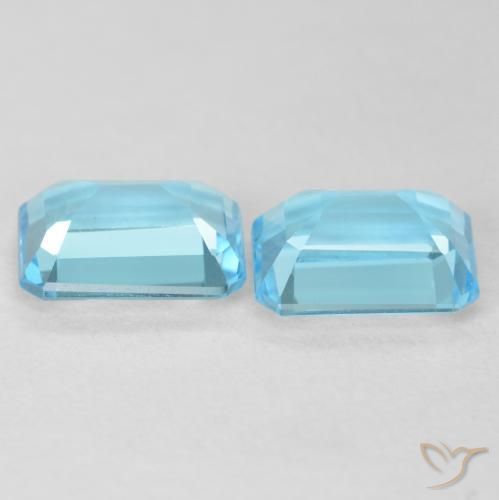Pedras preciosas de Topázio Azul Suíço natural de 3.68 ct, Corte Octógono / Esmeralda, VVS