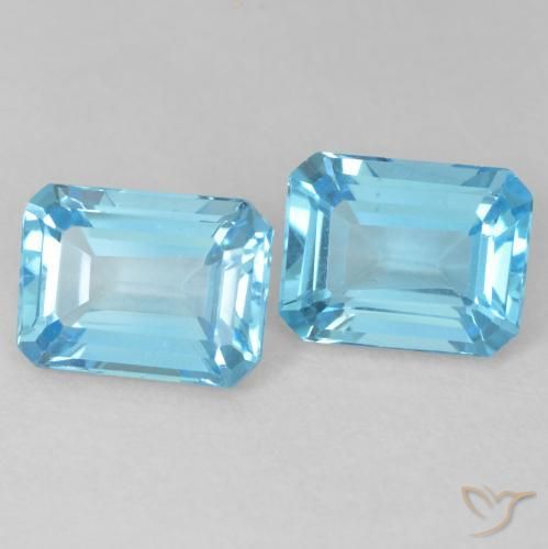 Pedras preciosas de Topázio Azul Suíço natural de 3.91 ct, Corte Octógono / Esmeralda, VVS-VS