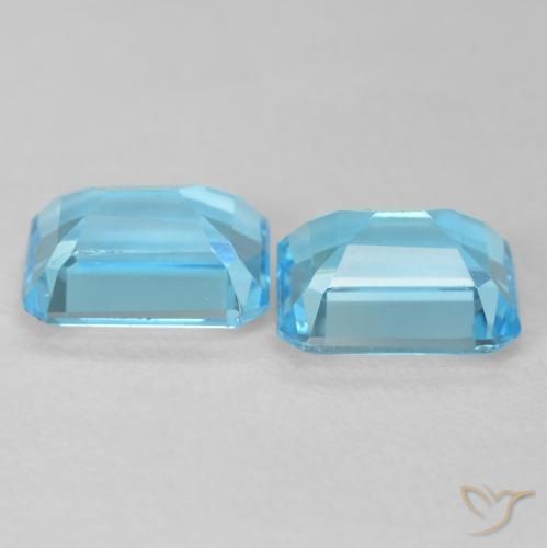 Pedras preciosas de Topázio Azul Suíço natural de 3.91 ct, Corte Octógono / Esmeralda, VVS-VS